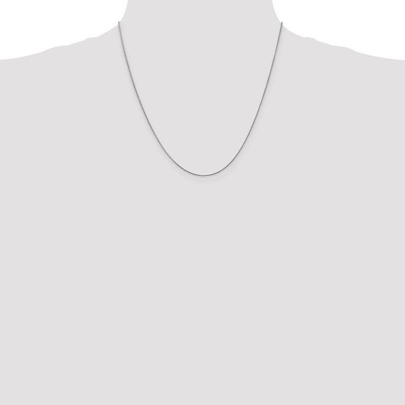 14k White Gold 20 inch .85mm Diamond-cut Spiga Lobster Clasp Chain